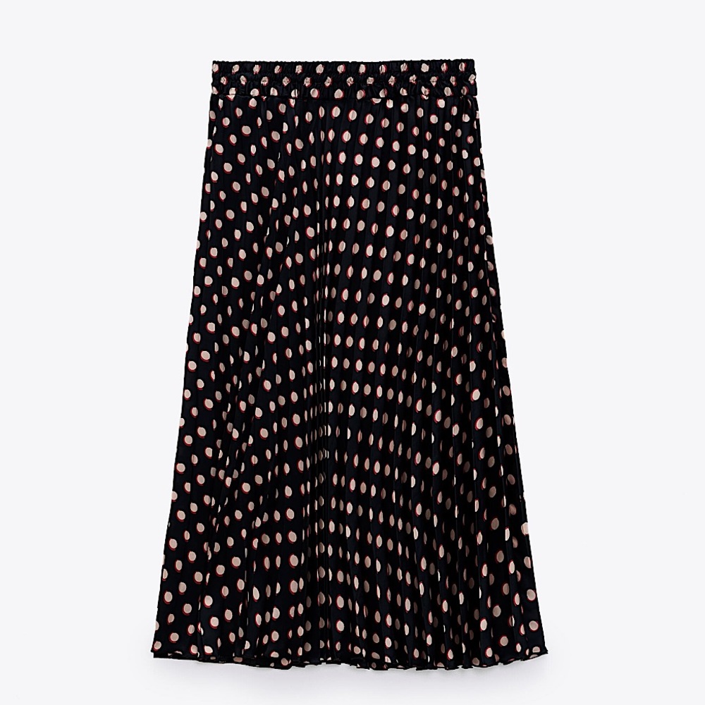 Zara Pleated Polka Dot Skirt -NWT